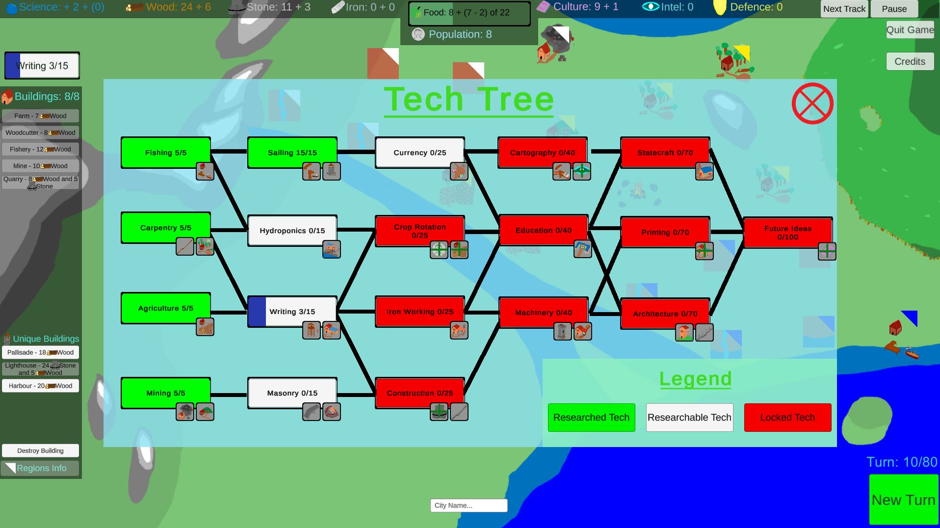 Branching Tech Tree