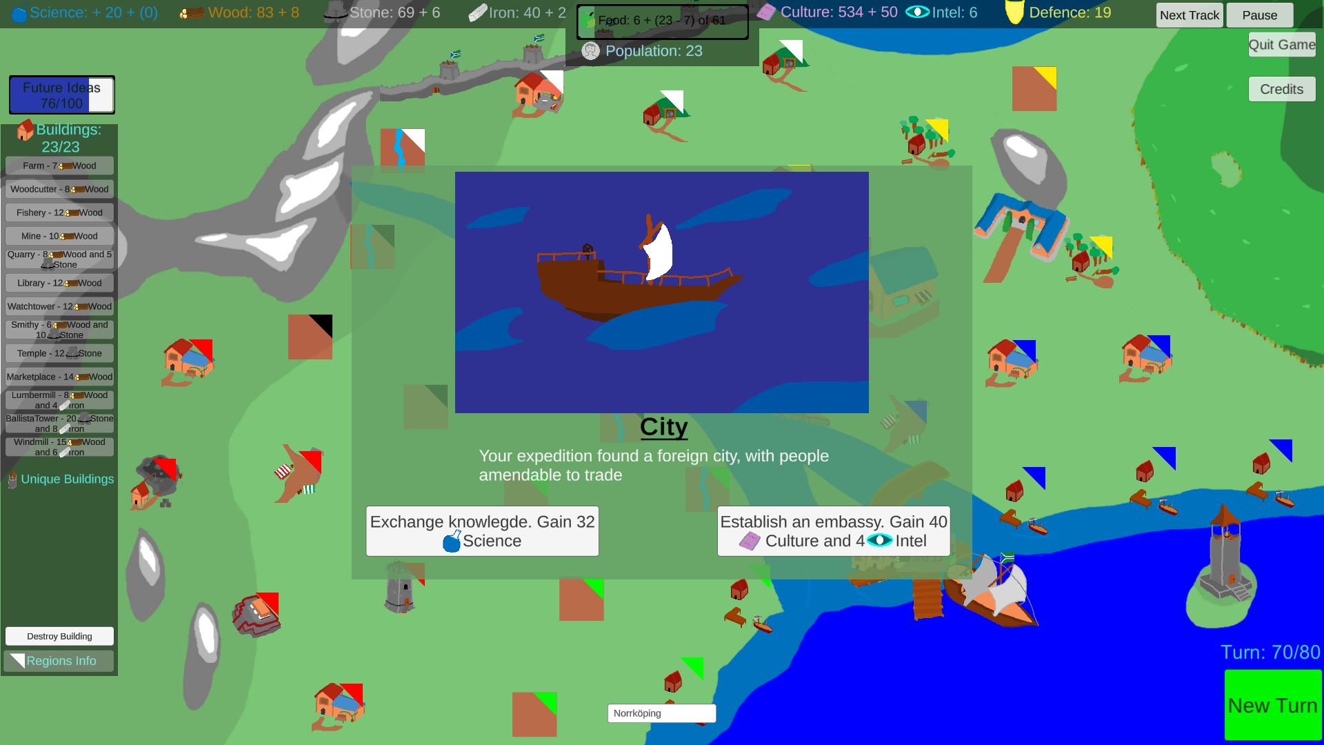Screenshot of an exploration event in the game