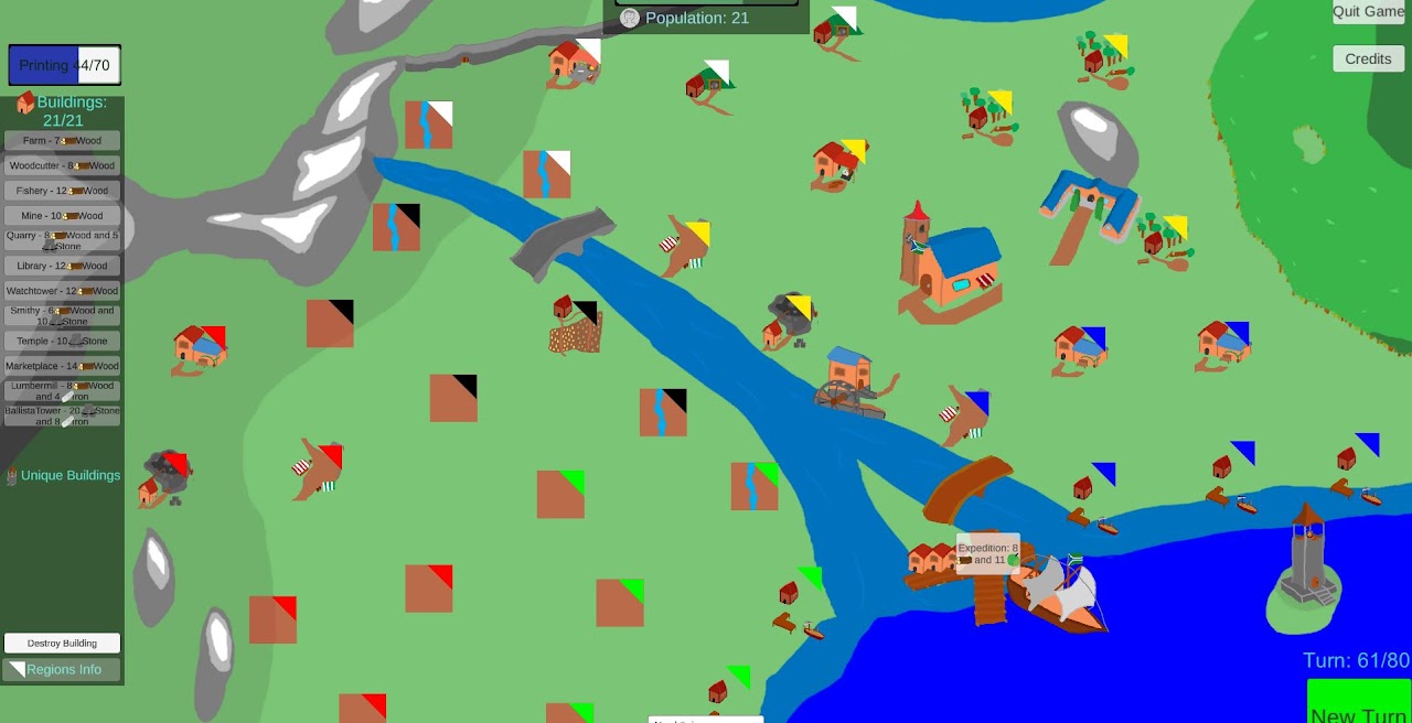 The first version of the game board