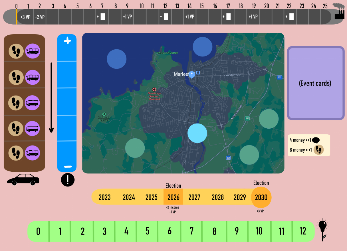 The first version of the game board