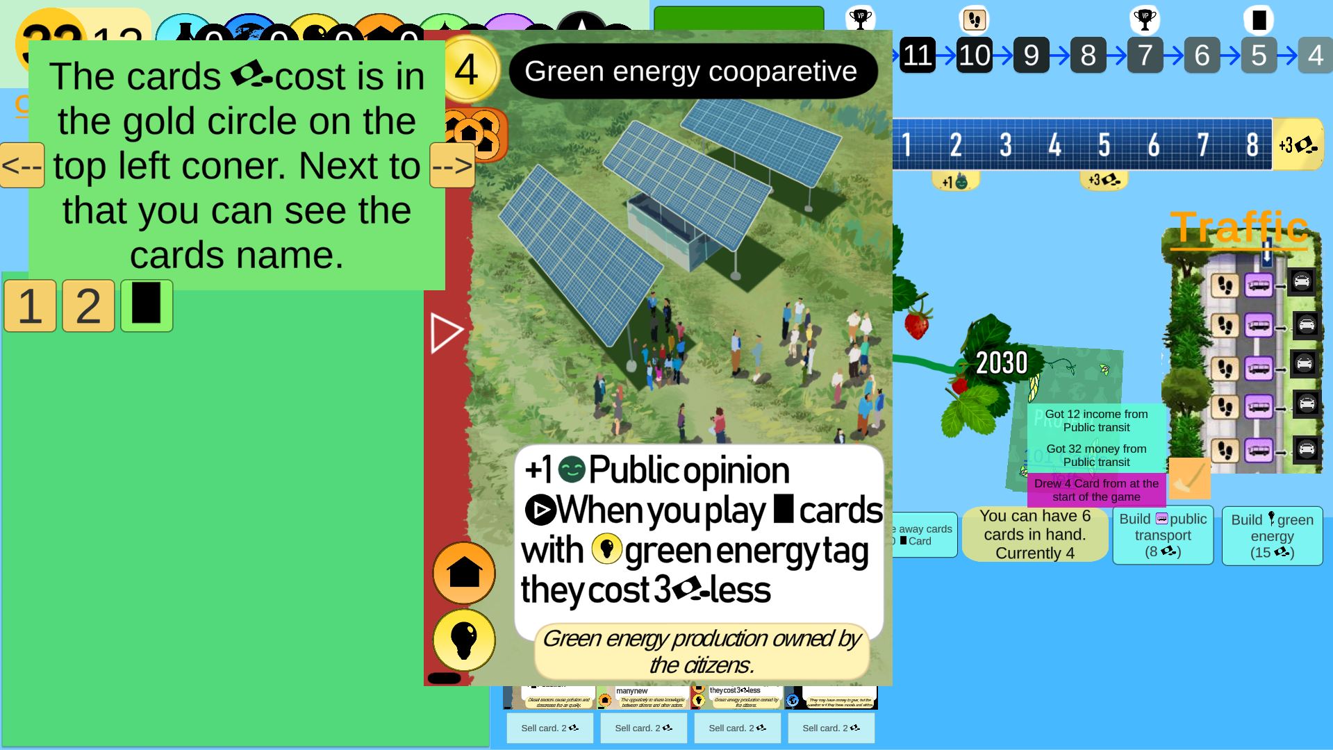 Explanation of a cards cost in the tutorial