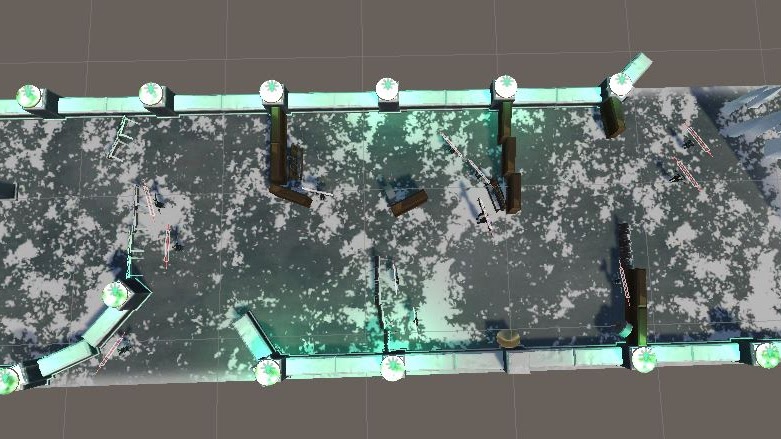 Screenshot of a level from above